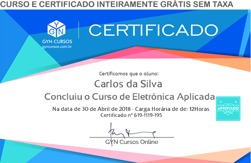 Certificado do Curso de Eletrônica Aplicada
